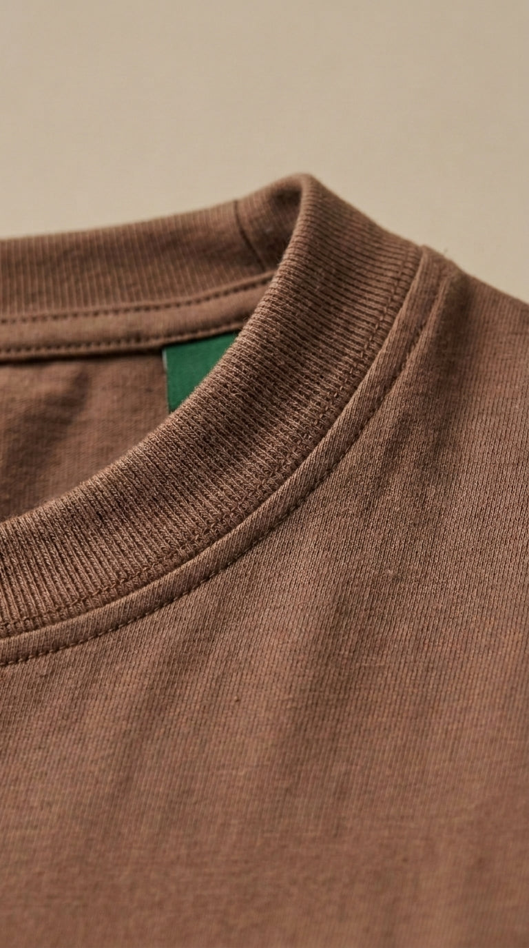 Básica Antimanchas Mocca — detalle del cuello